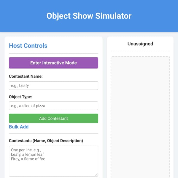Object Show But You're The Host!