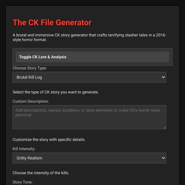 The CK File Generator