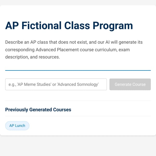 This AP Class does not exist