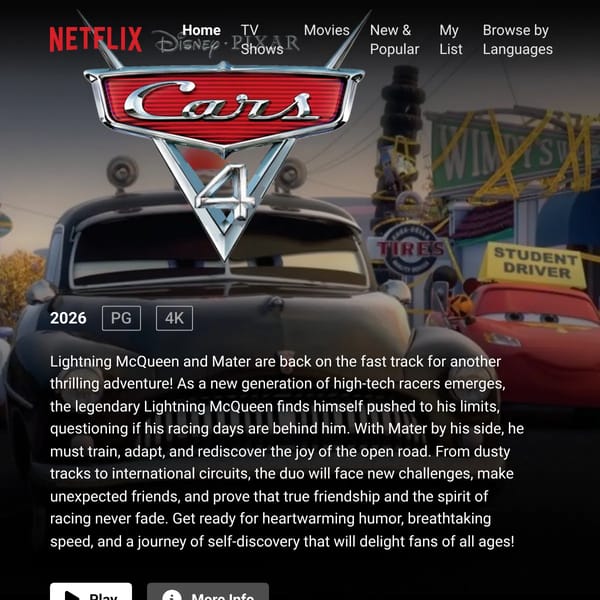 Cars 4 On Netflix (FAKE)