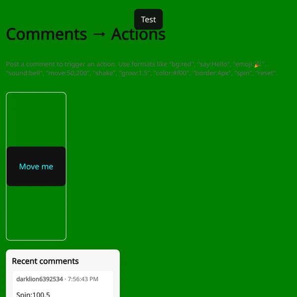 Comments -> Actions
