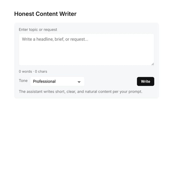 Honest Content Writer