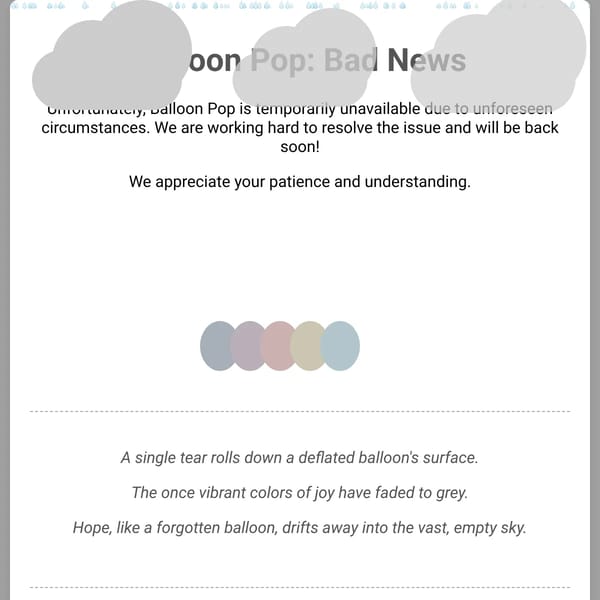 Balloon Pop: Bad News