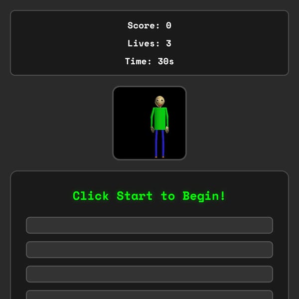 Baldi's Basics: Math Survival