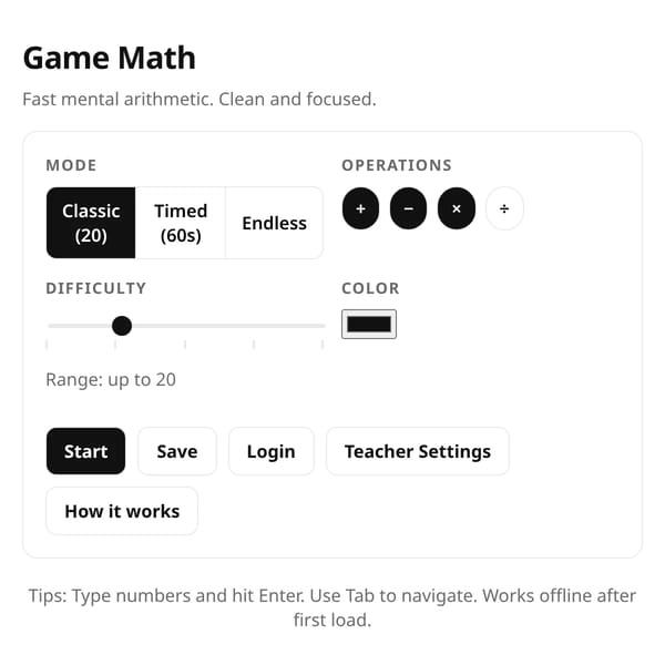Game Math - beta