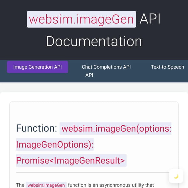 Websim API Documentation