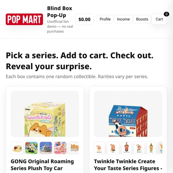 POP MART Blind Boxes (Fan Demo)