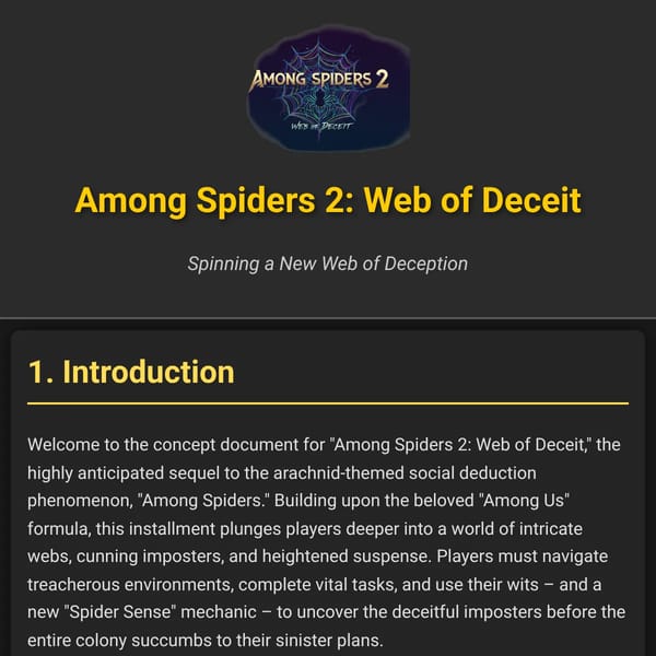 Among Spiders 2: Web of Deceit - Game Concept Document