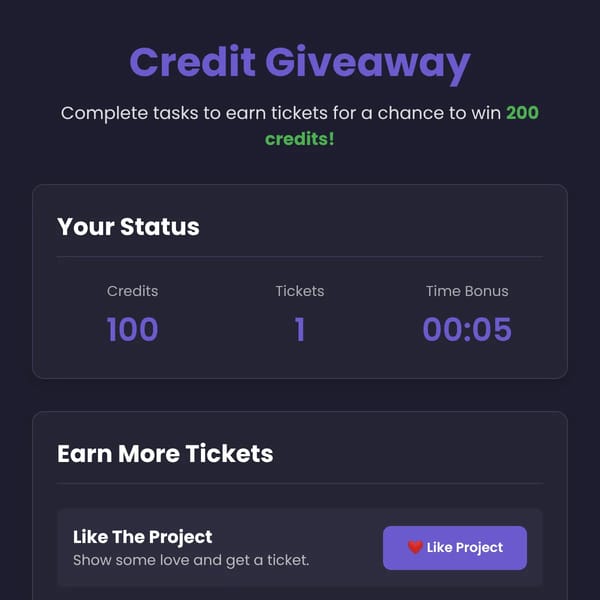 Free Credit Giveaway