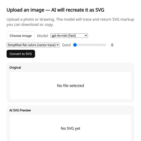 Raster → SVG Recreator
