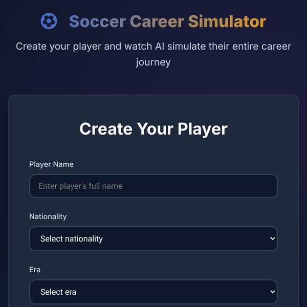 Soccer Career Simulator