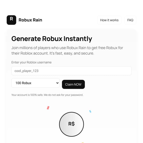 Robux Rain — Get Free Robux Instantly remix