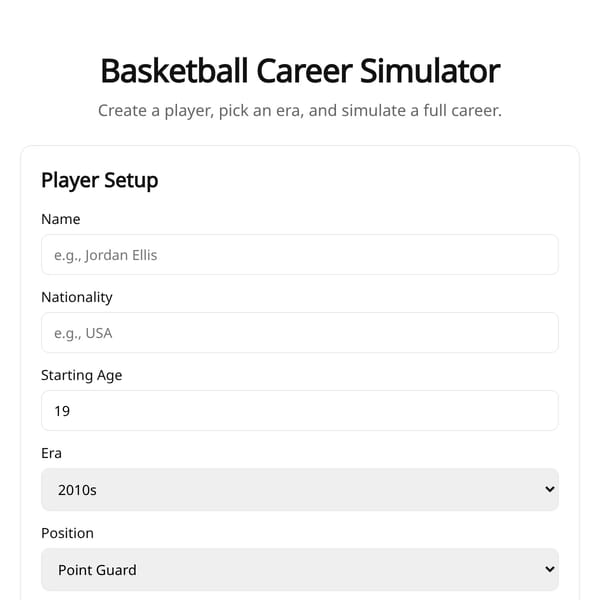 Basketball Career Simulator