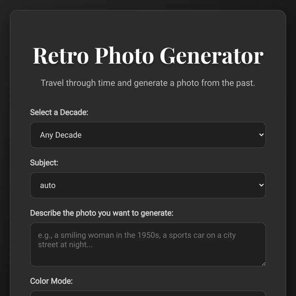 Retro Photo Generator