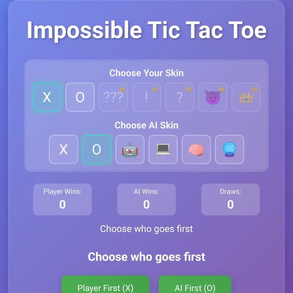 Impossible Tic Tac Toe