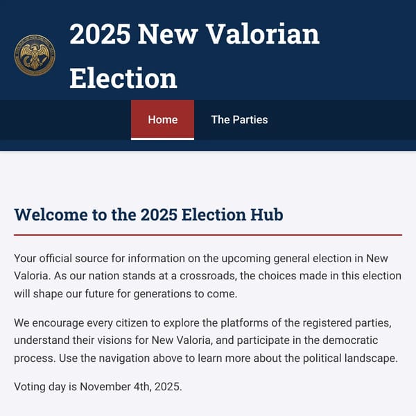 2025 New Valorian Election