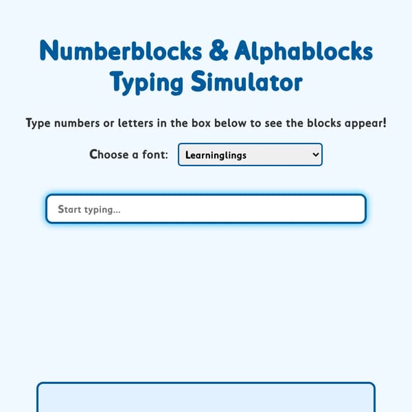 Numberblocks & Alphablocks Typing Simulator