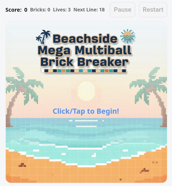 Beachside Mega Multiball Brick Breaker!