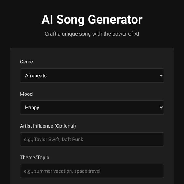 AI Song Lyrics Generator