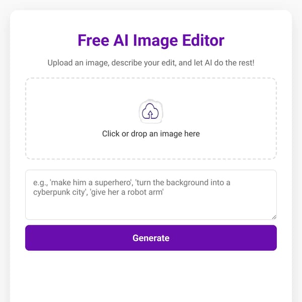 Free AI Image Editor but with image drop