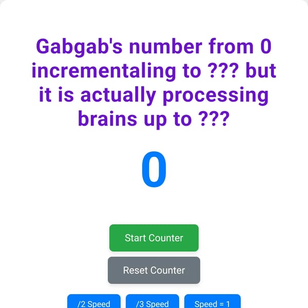 Gabgab's number from 0 incrementaling to ???