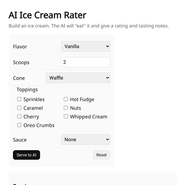 AI Ice Cream Rater