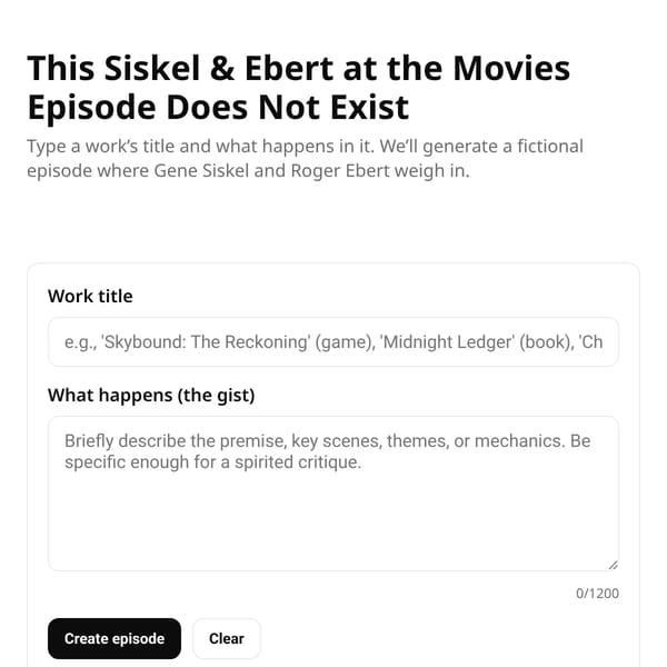 This Siskel & Ebert Episode Does Not Exist