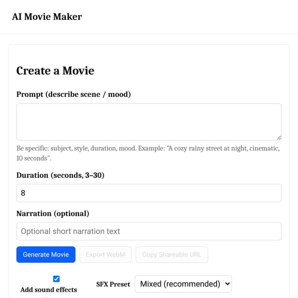 AI Movie Maker — Accessible