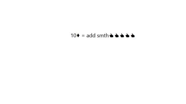 Donate 10♦ = Add something