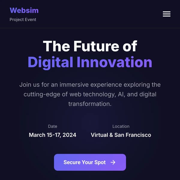 Websim Project Event - The Future of Digital Innovation