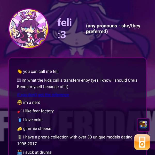 welcome to the amazing world of feli (my profile)