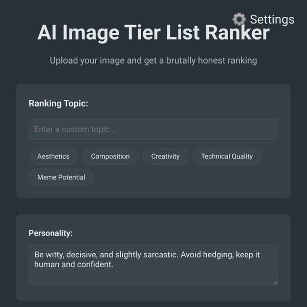 AI Image Tier List Ranker