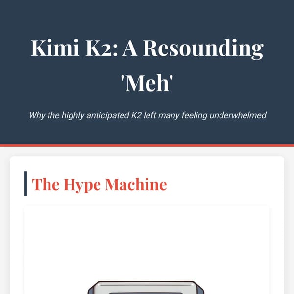 Kimi K2: A Resounding 'Meh'