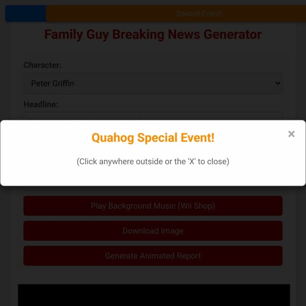 Family Guy Breaking News Generator