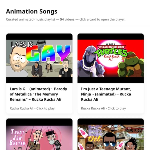 Animation Songs (request a song link that's animated and get 25 credits!