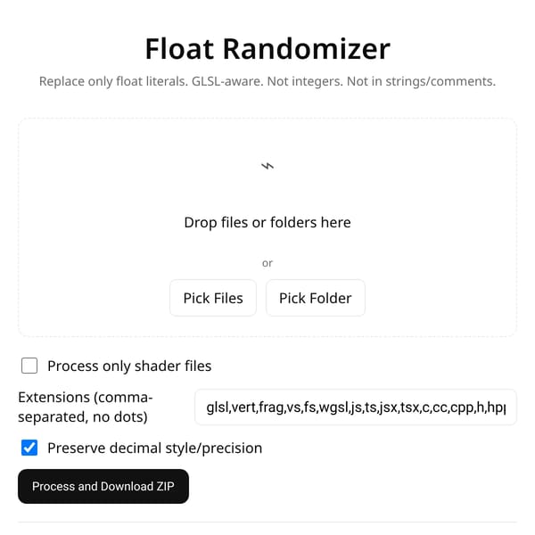 Float Randomizer (GLSL aware)
