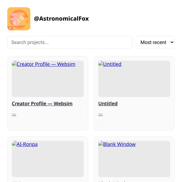 Creator Profile — Websim