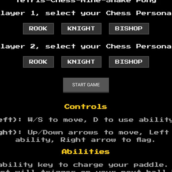 Chess-Mine-Snake Pong
