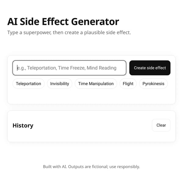 AI Side Effect Generator