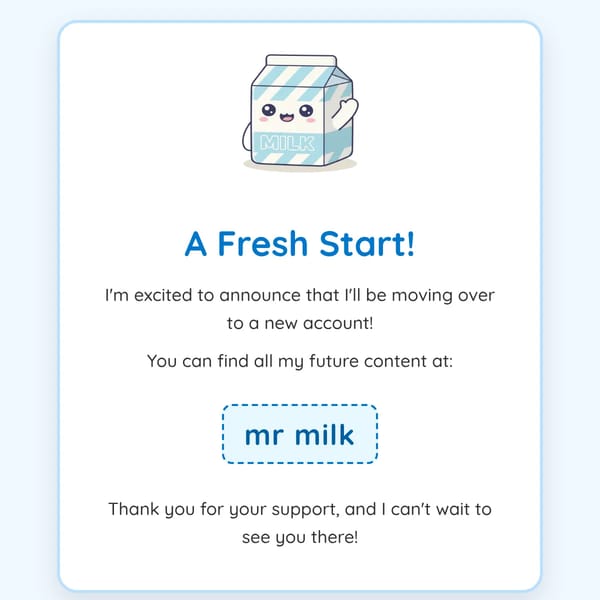 New Account Announcement!