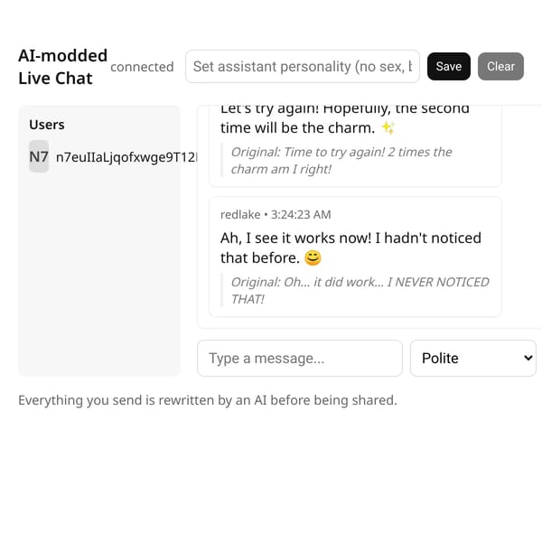 AI-modded Live Chat