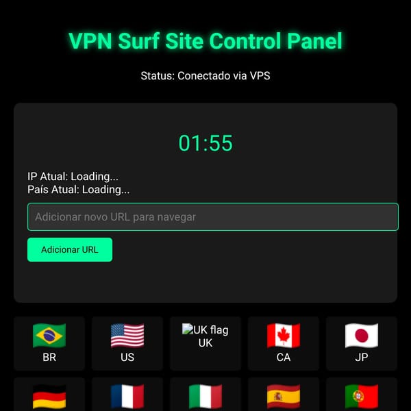 VPN Surf Site - Painel de Controle