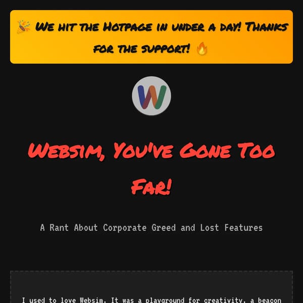 The Websim Betrayal!