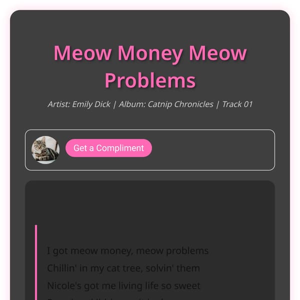 Emily Dick - Meow Money Meow Problems (Lyrics)