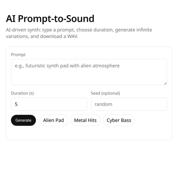 AI Prompt-to-Sound (Browser)