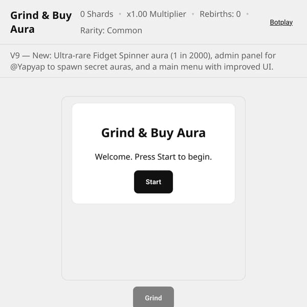 Grind and buy aura