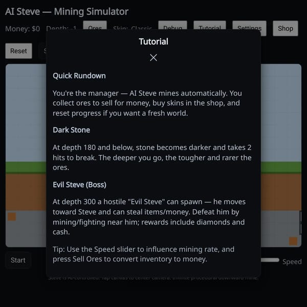 Watch steve mine straight down