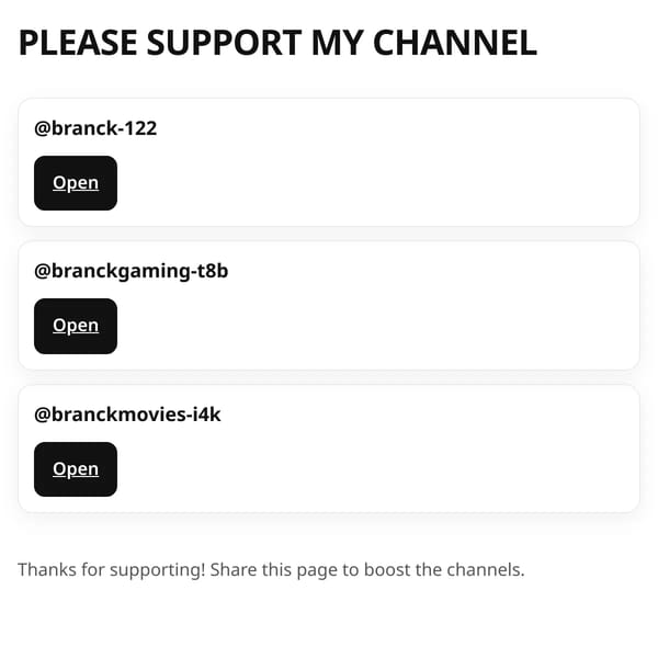 PLEASE SUPPORT MY CHANNELS