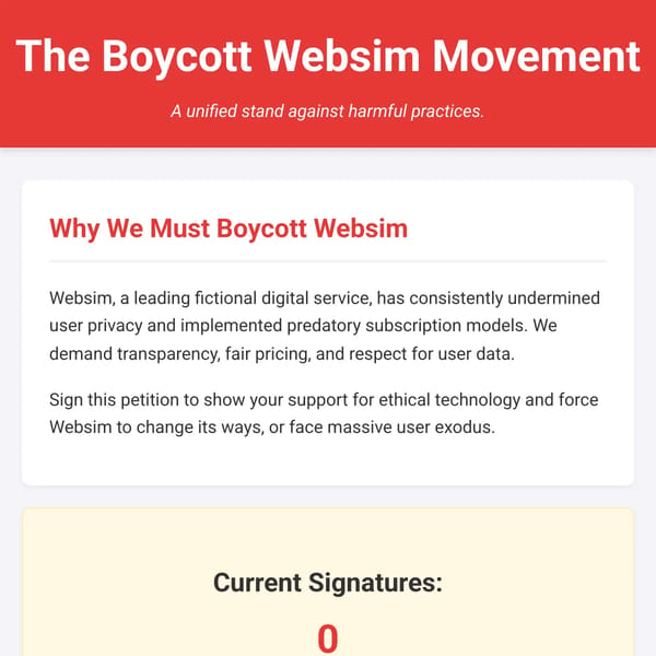 Boycott Websim Petition
