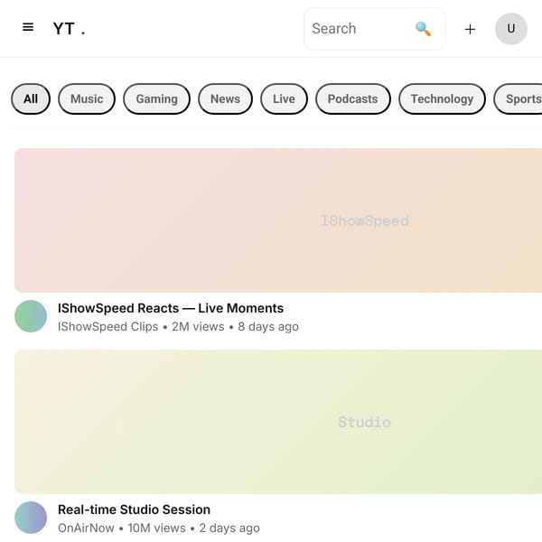 For You — Mock YouTube